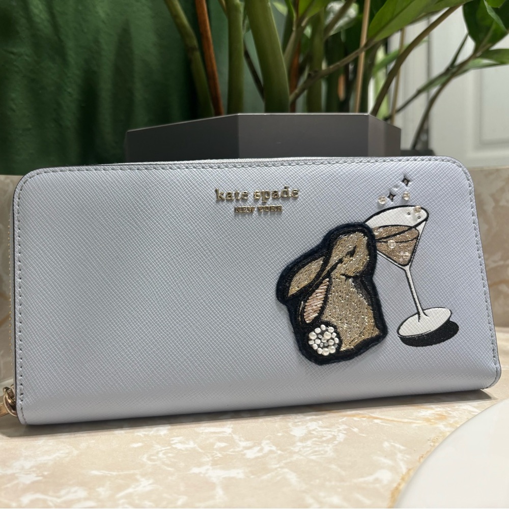 Kate Spade bunbun bunny martini long wallet